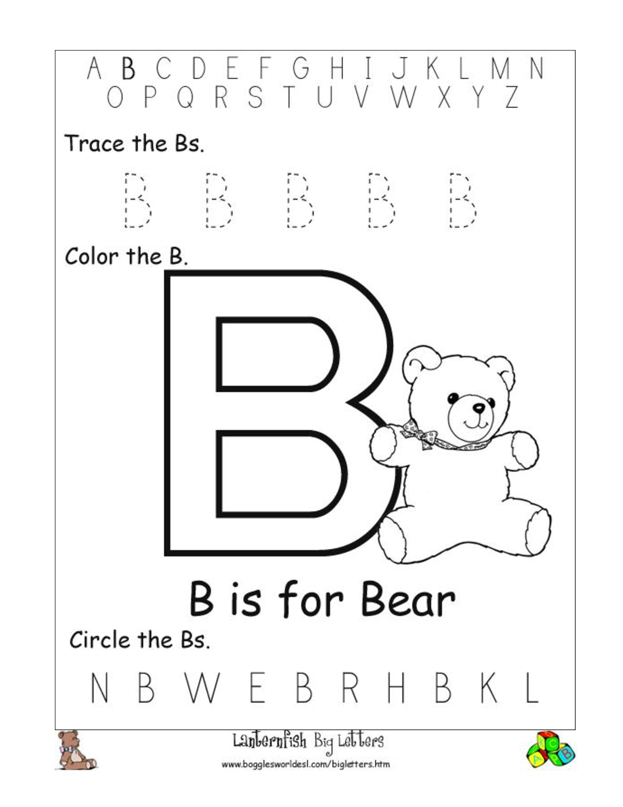 Find It. | Letter B Worksheets, Alphabet Tracing Worksheets in Alphabet Tracing Worksheets Doc