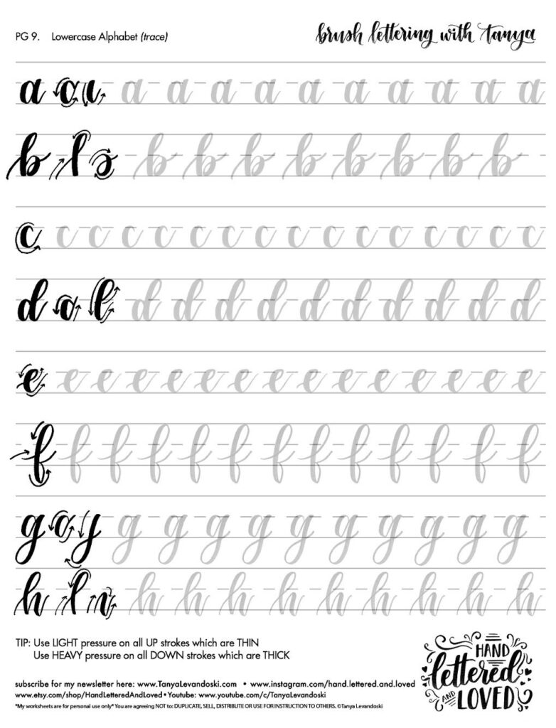 For Beginners  Ultimate Bundle Brush Lettering (Brush Intended For Alphabet Worksheets Brush Lettering