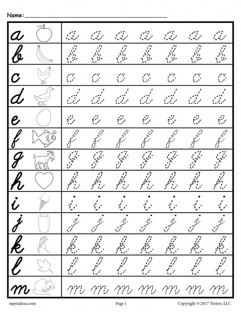 Free Cursive Lowercase Letter Tracing Worksheets inside Name Tracing Worksheets Cursive