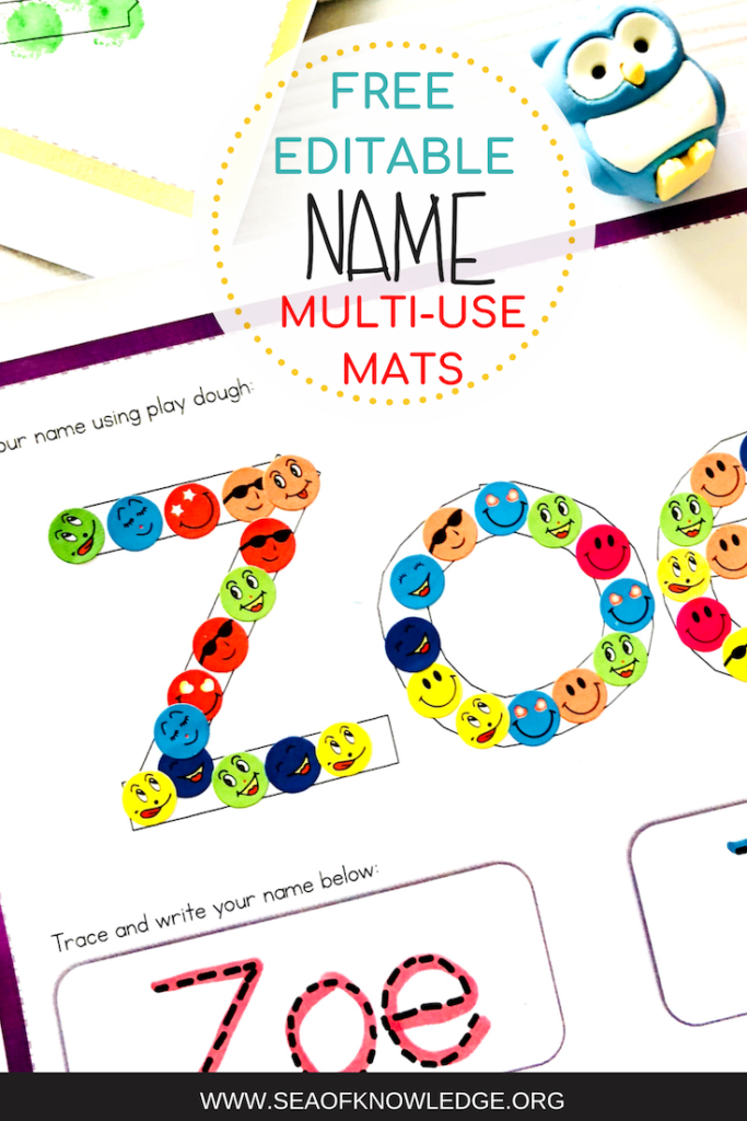 Free Editable Name Practice Play Dough And Tracing Mats With Name Tracing Mats
