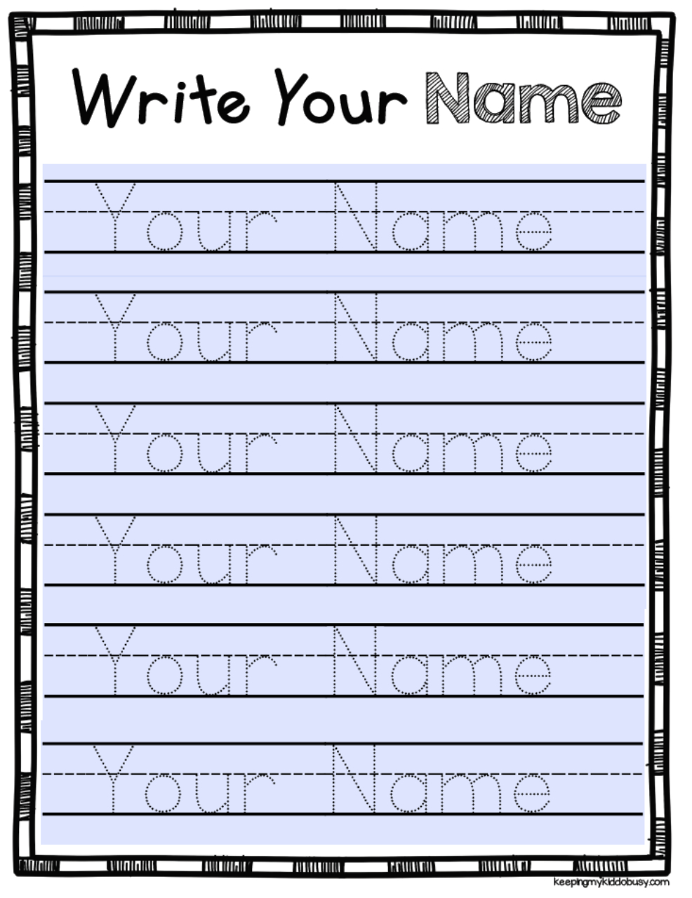 Trace Name Free Printable