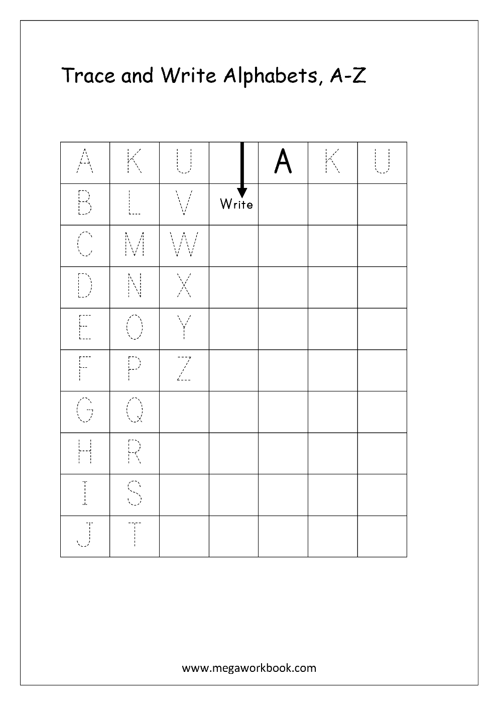 Free English Worksheets - Alphabet Writing (Capital Letters for Alphabet Tracing Notebook