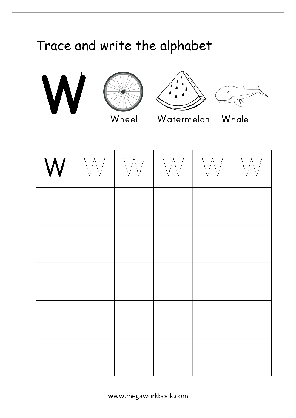 Free English Worksheets - Alphabet Writing (Capital Letters within 4 Line Alphabet Worksheets