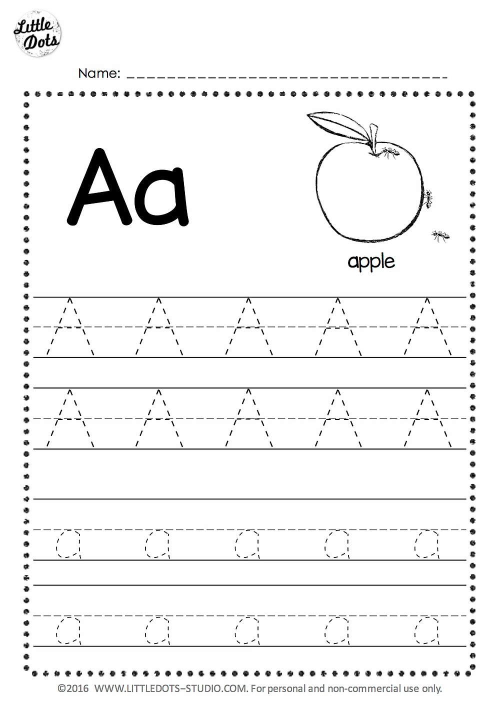 Free Letter A Tracing Worksheets intended for A Letter Tracing Worksheet