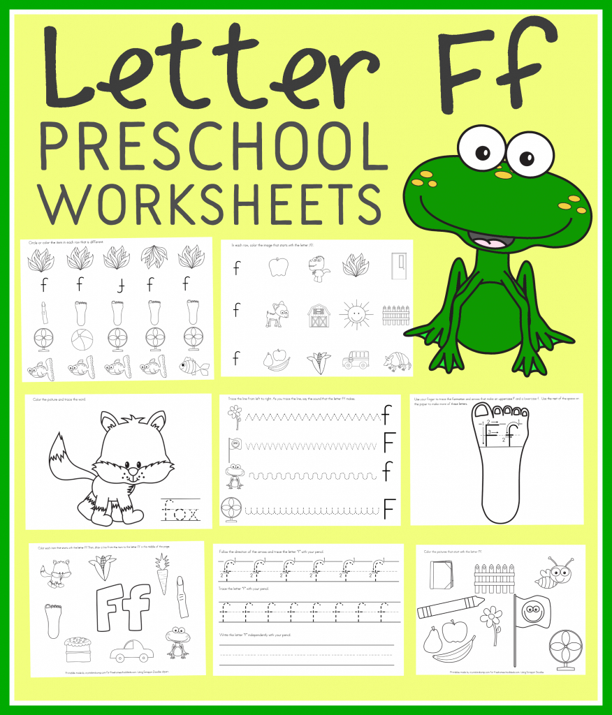 Free Letter F Preschool Worksheets (Instant Download with Letter F Worksheets For Pre K