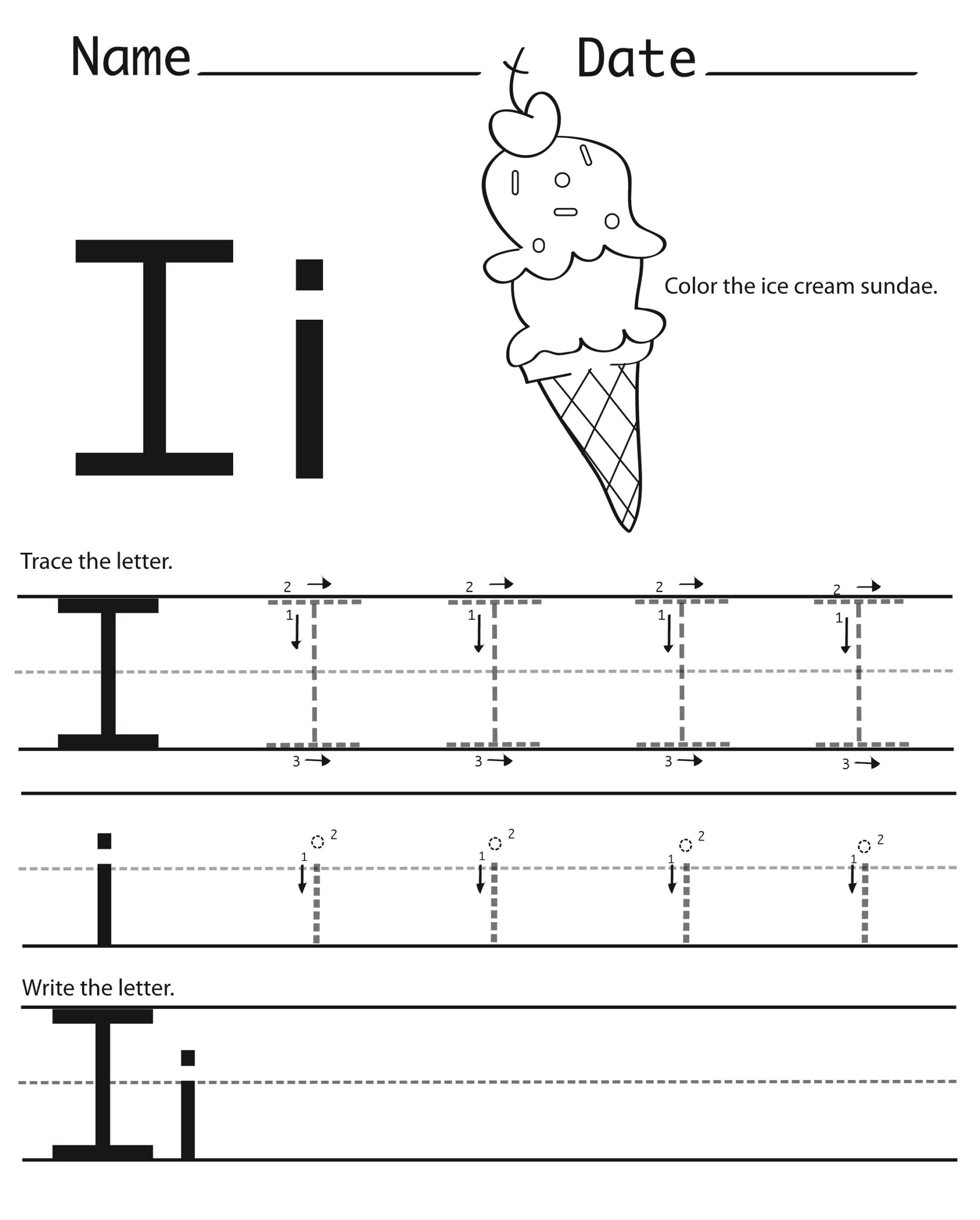 Free Letter I Worksheets | Activity Shelter within Letter I Worksheets For Preschool