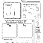 Free Letter J Phonics Worksheet For Preschool   Beginning Sounds Within Alphabet Sounds Worksheets Pdf