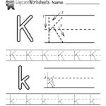 Free Letter K Alphabet Learning Worksheet For Preschool With Letter Tracing K