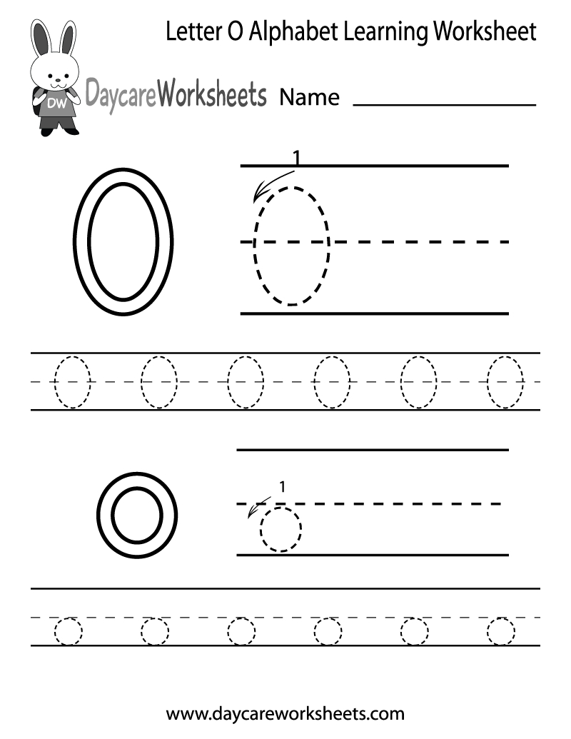 Free Letter O Alphabet Learning Worksheet For Preschool in Letter O Tracing Sheet