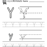 Free Letter Y Alphabet Learning Worksheet For Preschool Within Alphabet Tracing Letter Y