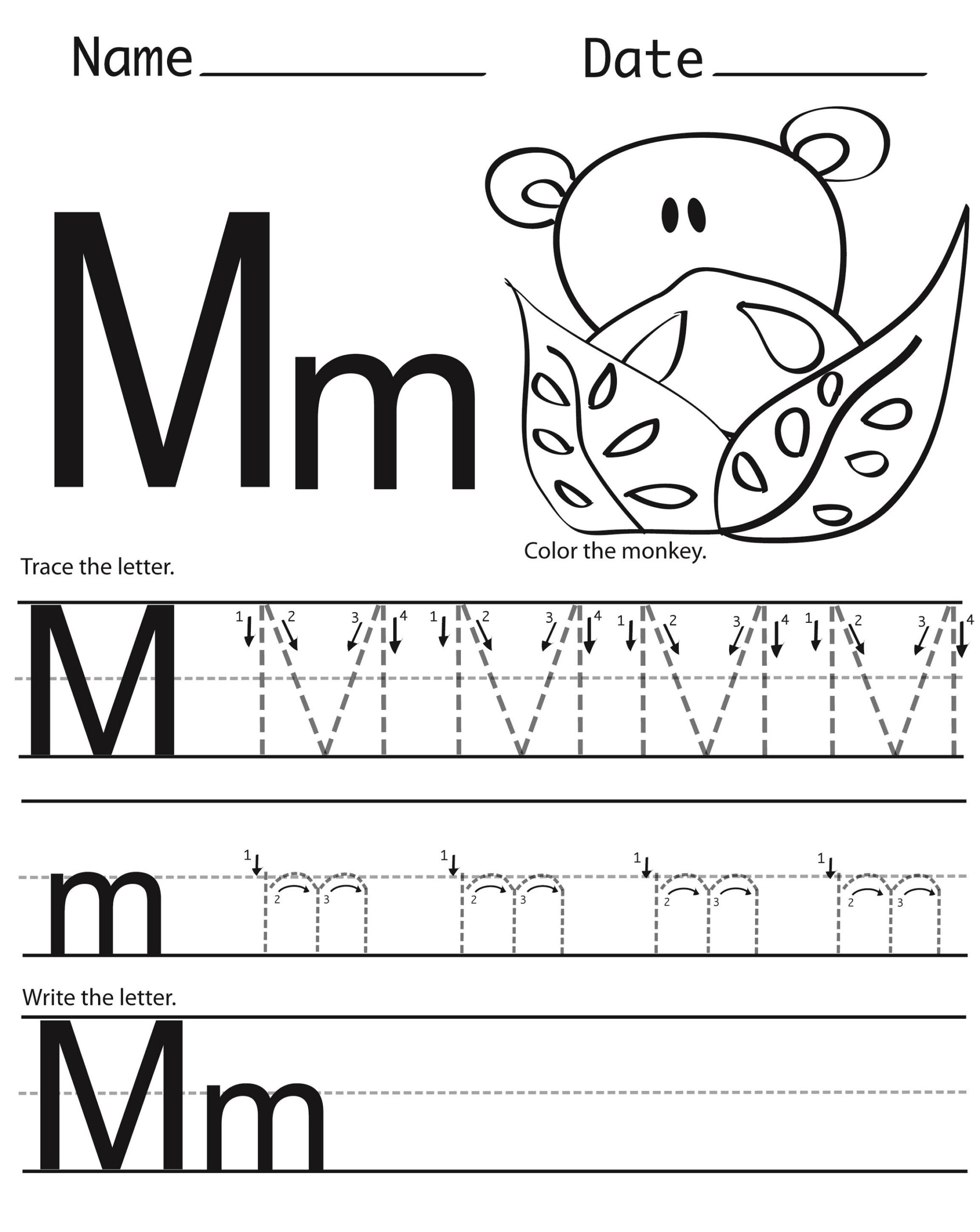 Free Preschool Worksheets Letter M - Clover Hatunisi throughout Letter M Worksheets Free
