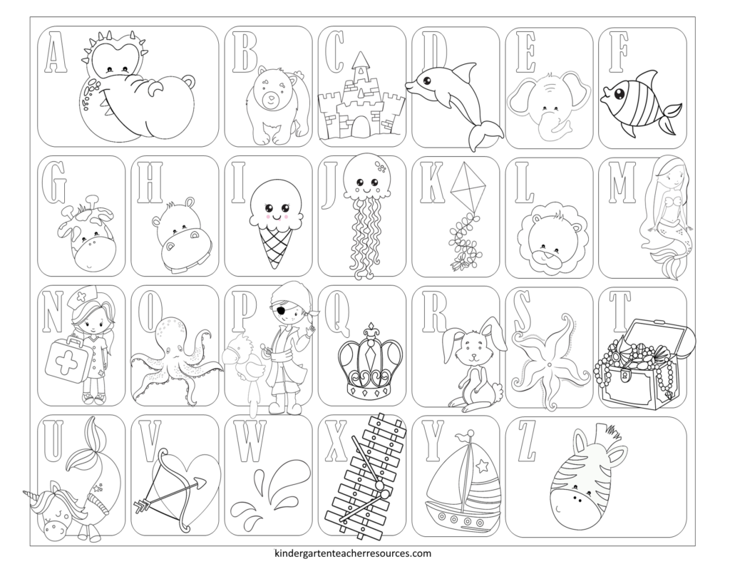 Free Printable Coloring Pages For Kindergarten In Alphabet Coloring Worksheets For Kindergarten