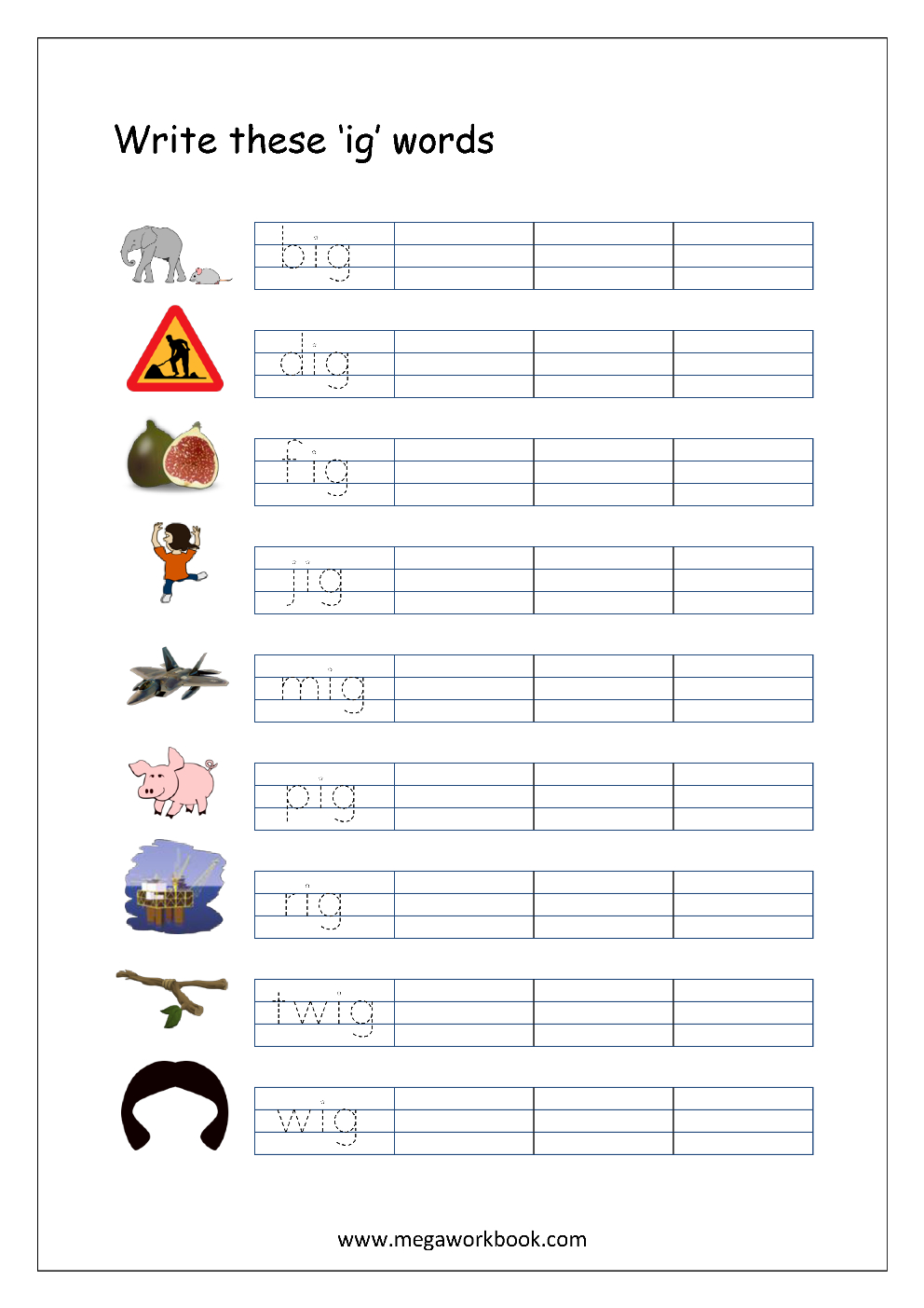 Free Printable Cvc Words Writing Worksheets For Kids - Three in 3 Letter Worksheets