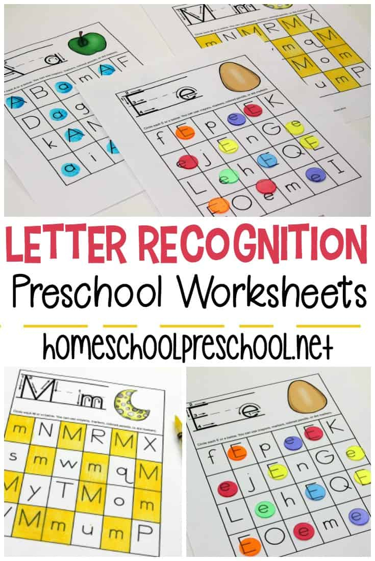 Free Printable Letter Recognition Worksheets For Preschoolers intended for Alphabet Recognition Worksheets