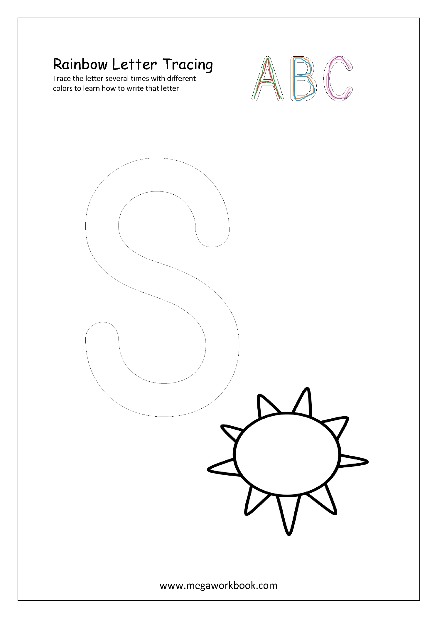 Free Printable Rainbow Writing Worksheets - Rainbow Letter within Rainbow Name Tracing