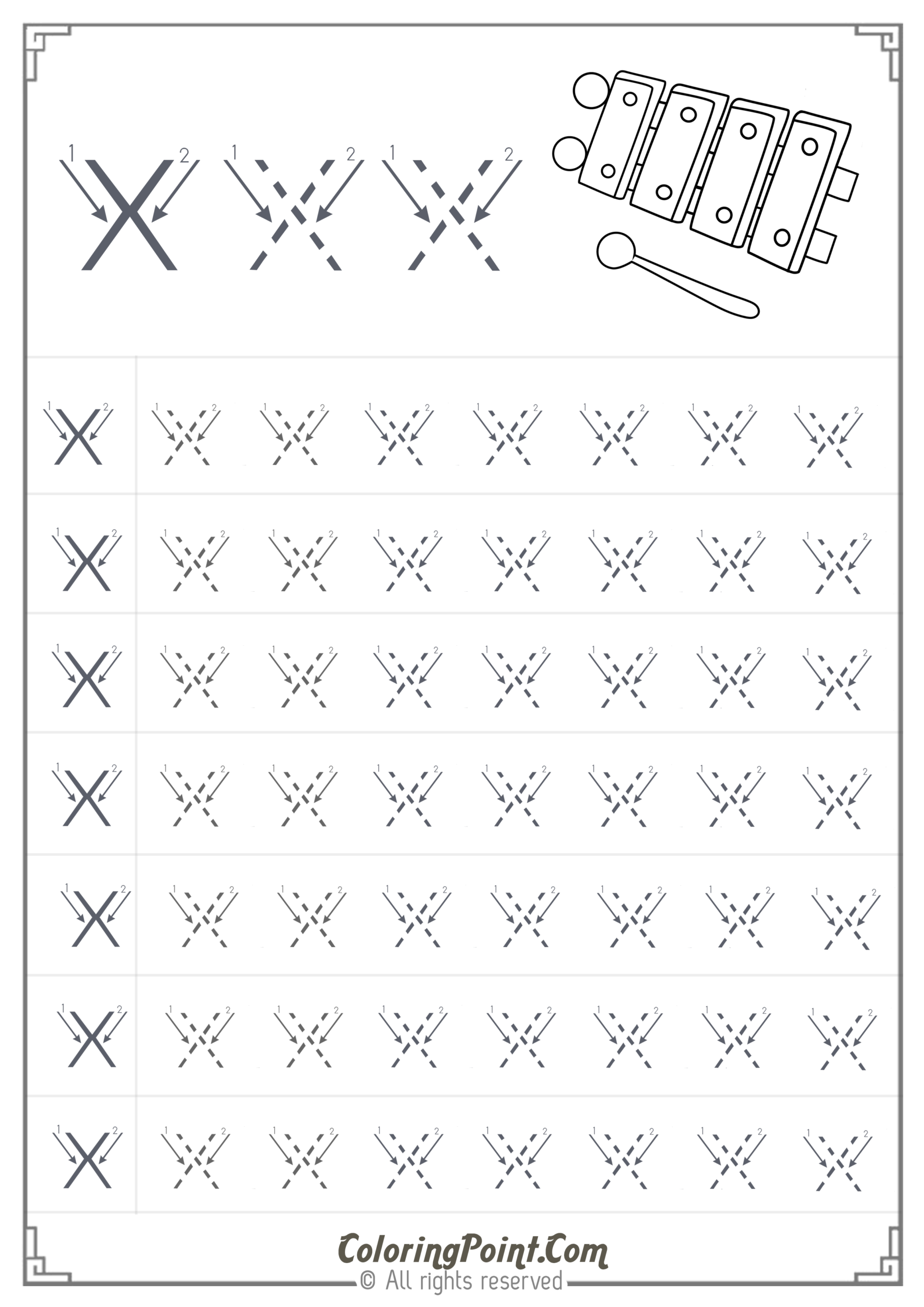 Free Printable Tracing Letter X Worksheets For Preschool throughout Letter X Worksheets Pdf