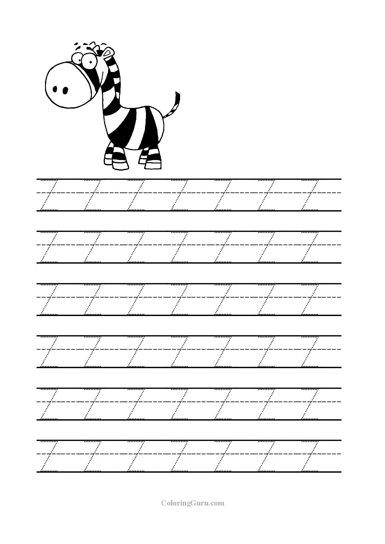 Free Printable Tracing Letter Z Worksheets For Preschool within Letter Tracing Z