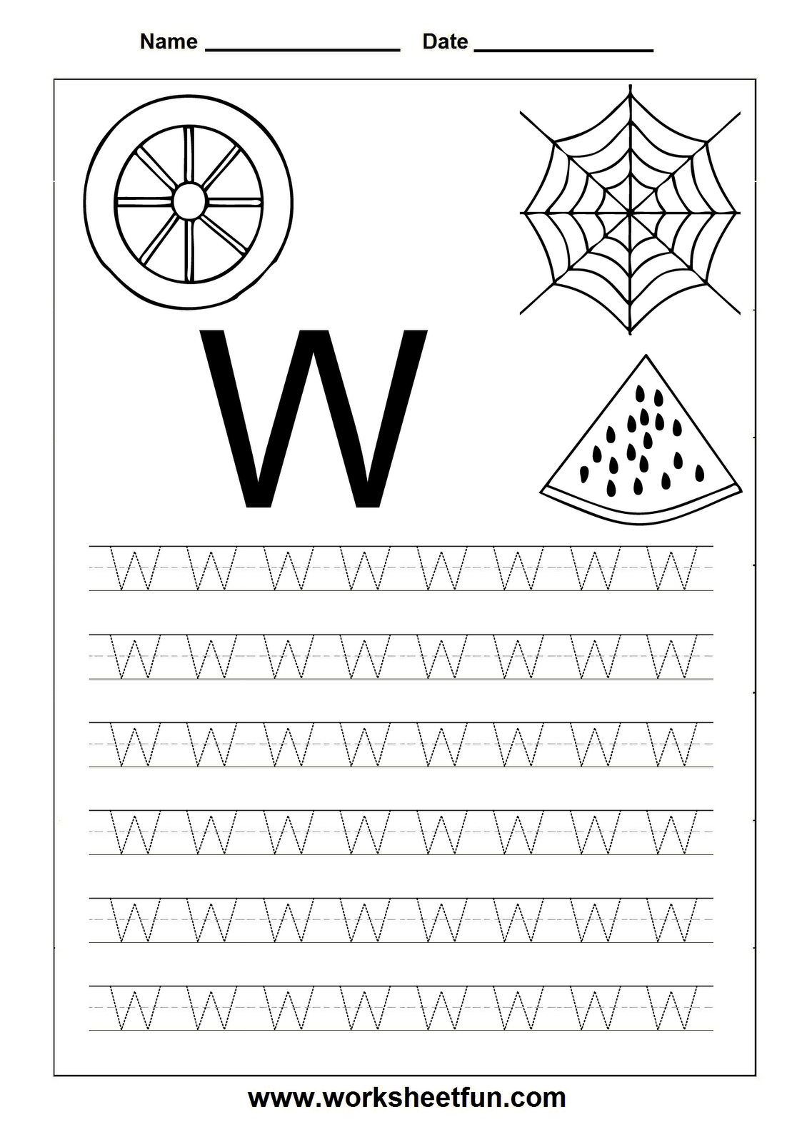 Free Printable Worksheets: Letter Tracing Worksheets For throughout Letter W Tracing Printable