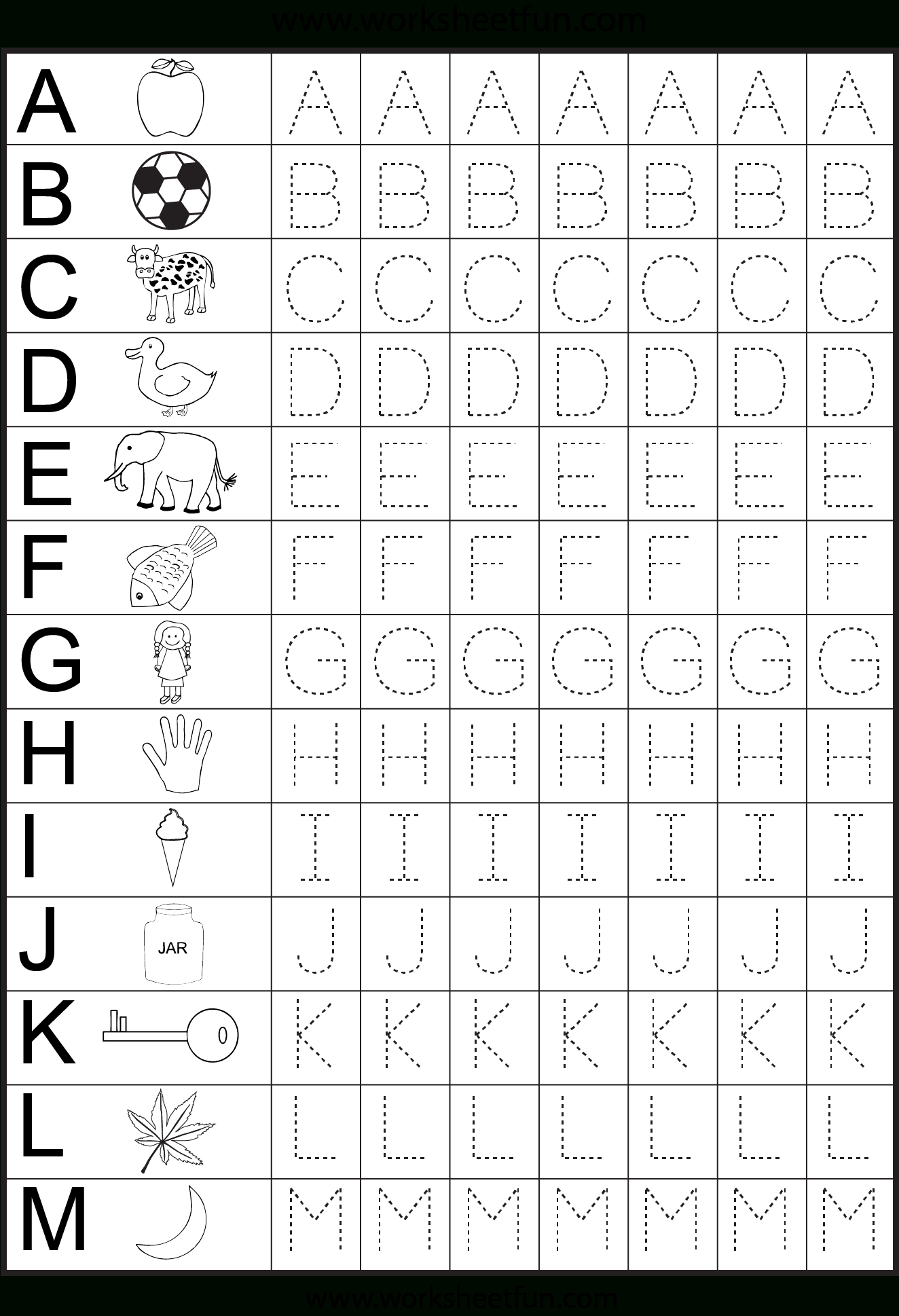 Free Printable Worksheets | Preschool Worksheets within Alphabet Tracing For Grade 1
