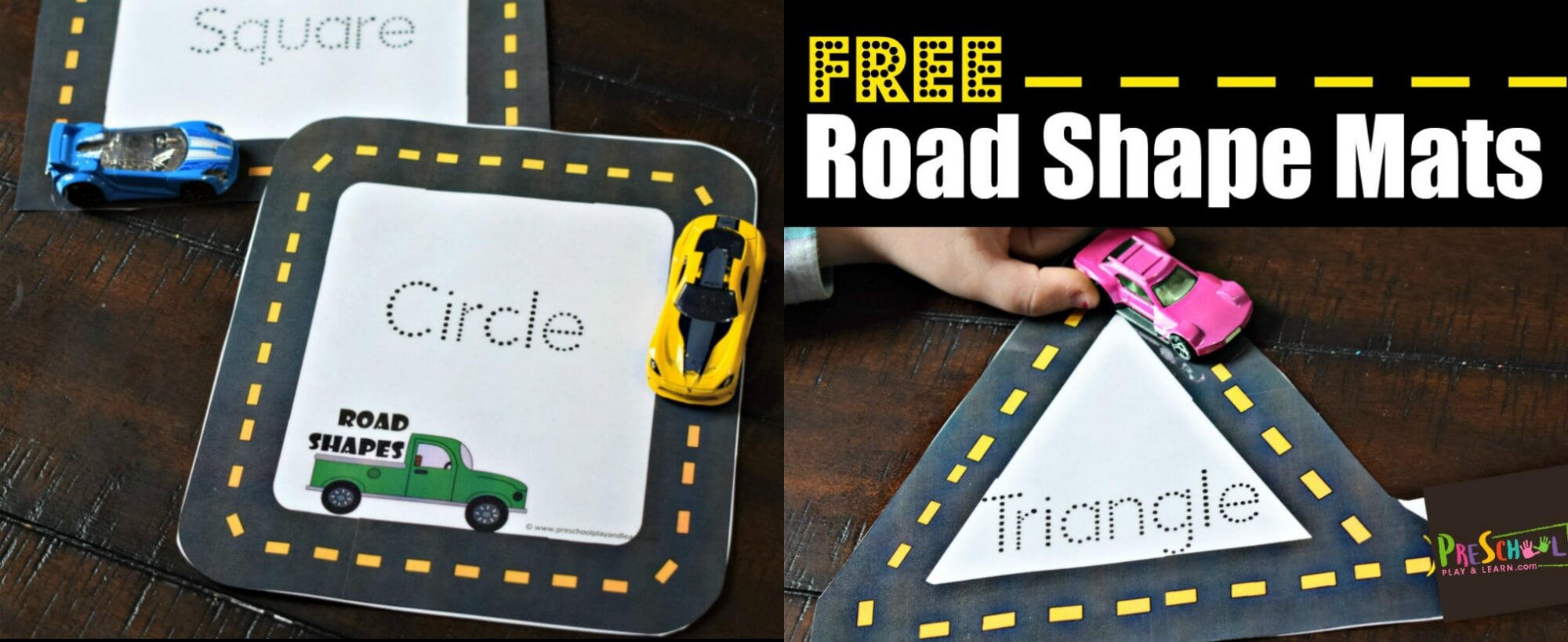 Free Road Shape Mats for Letter Tracing Roads