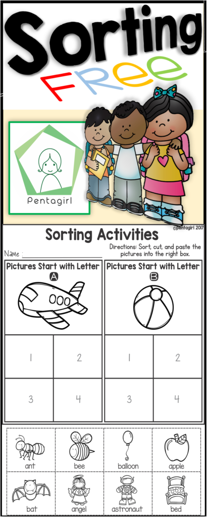 Free Sorting Activities Posters And Worksheets Alphabet A For Alphabet Sorting Worksheets