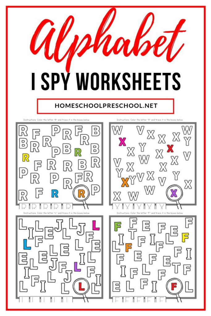 Free Uppercase I Spy Letters Printable Worksheets Within I Spy Alphabet Worksheets