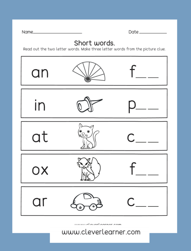 Fun Three Letter Words Writing Activity Worksheets For With 3 Letter Worksheets