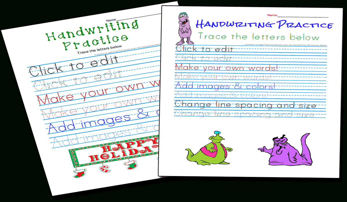 Handwriting Practice And Copywork Worksheets Maker with regard to Name Tracing Worksheet Generator Free