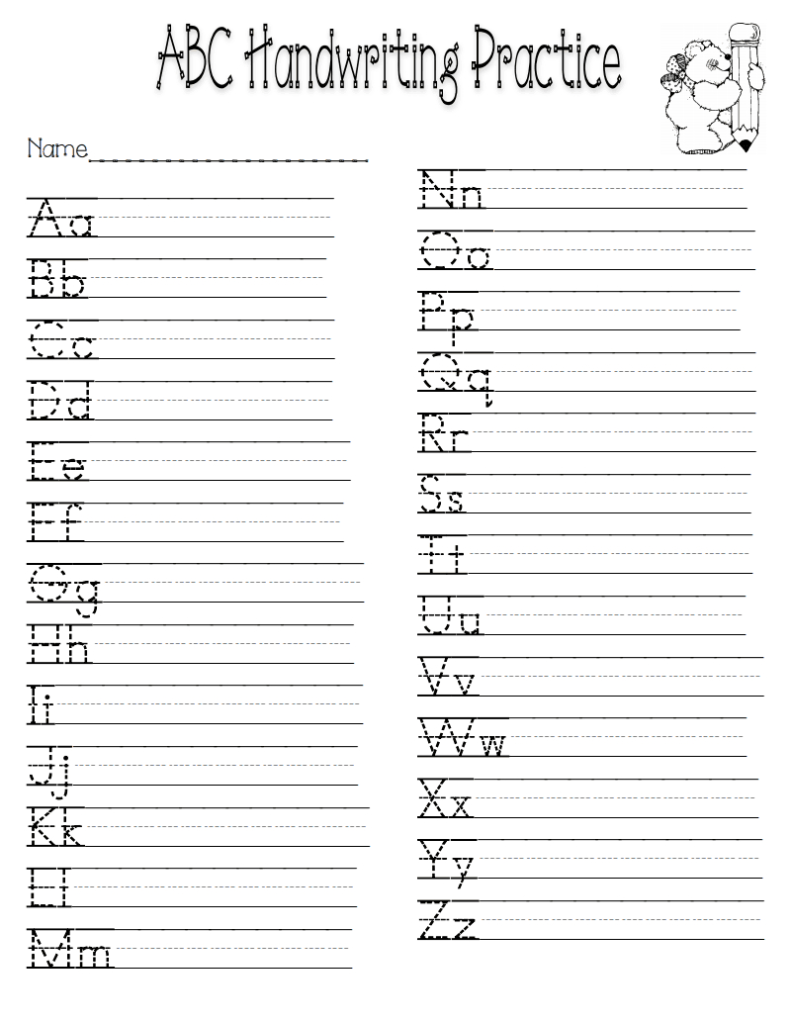 Handwriting Practice.pdf   Google Drive | Bokstaver, Lærer Inside Alphabet Handwriting Worksheets For Adults
