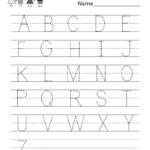 Handwriting Practice Worksheet   Free Kindergarten English In Alphabet Practice Worksheets For Kindergarten