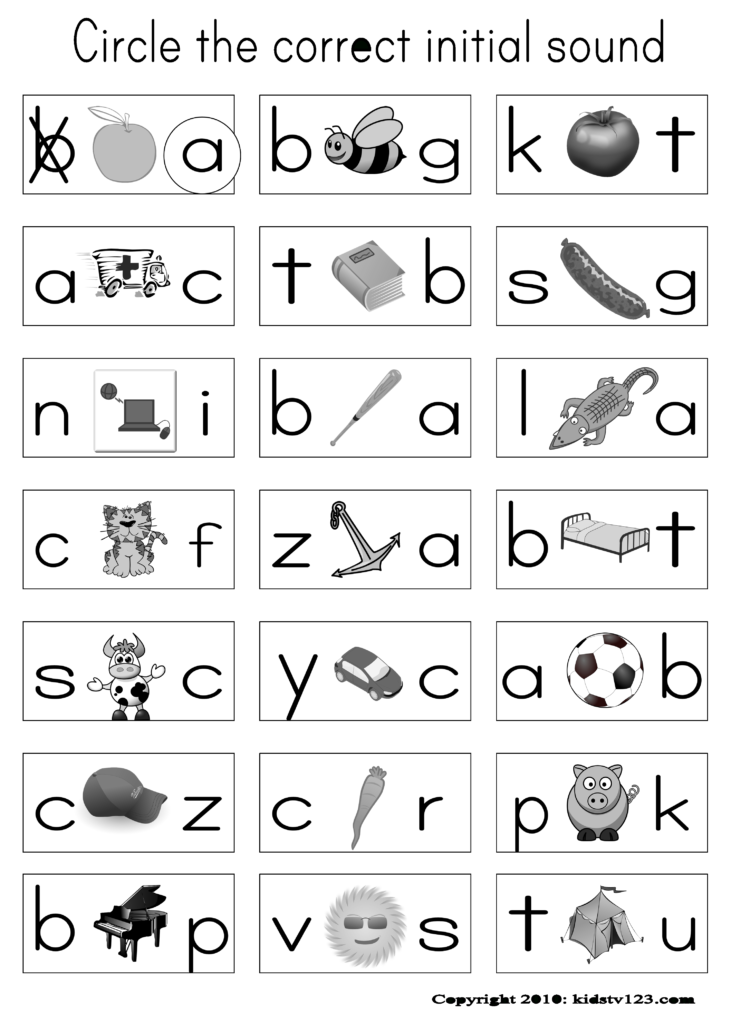 Have Pictures On Their Sheet And When I Say The Word In In Alphabet Phonics Worksheets For Kindergarten