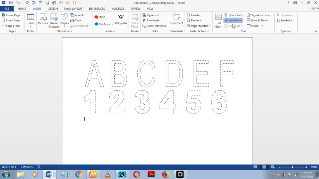 How To Make Dashed Letters And Number Tracing In Microsoft Pertaining To Name Tracing Using Dots