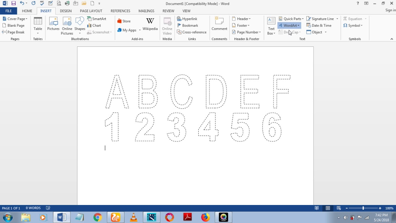 How To Make Dashed Letters And Number Tracing In Microsoft with Name Tracing In Word