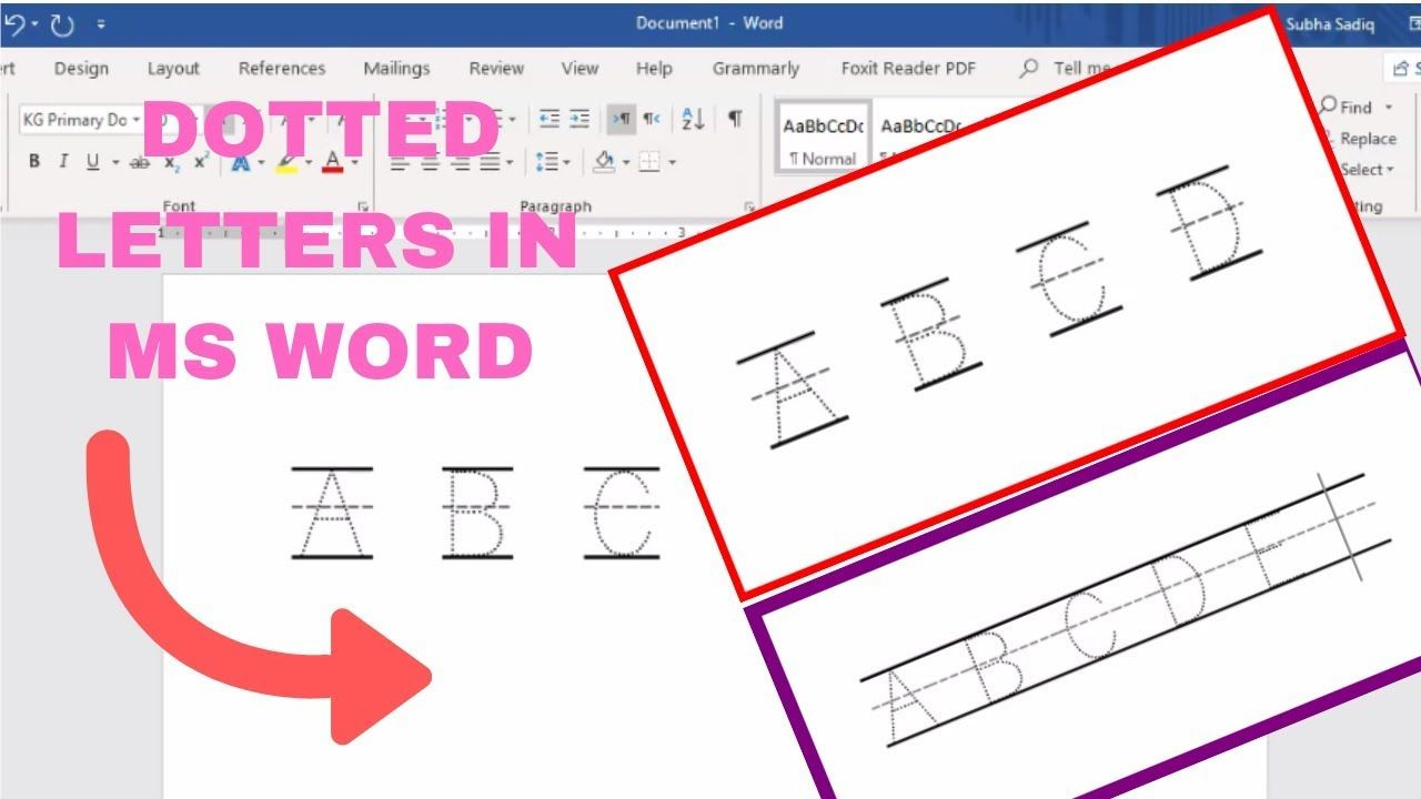 How To Make Dotted Letters In Microsoft Word | Dotted Letter for Alphabet Tracing Font