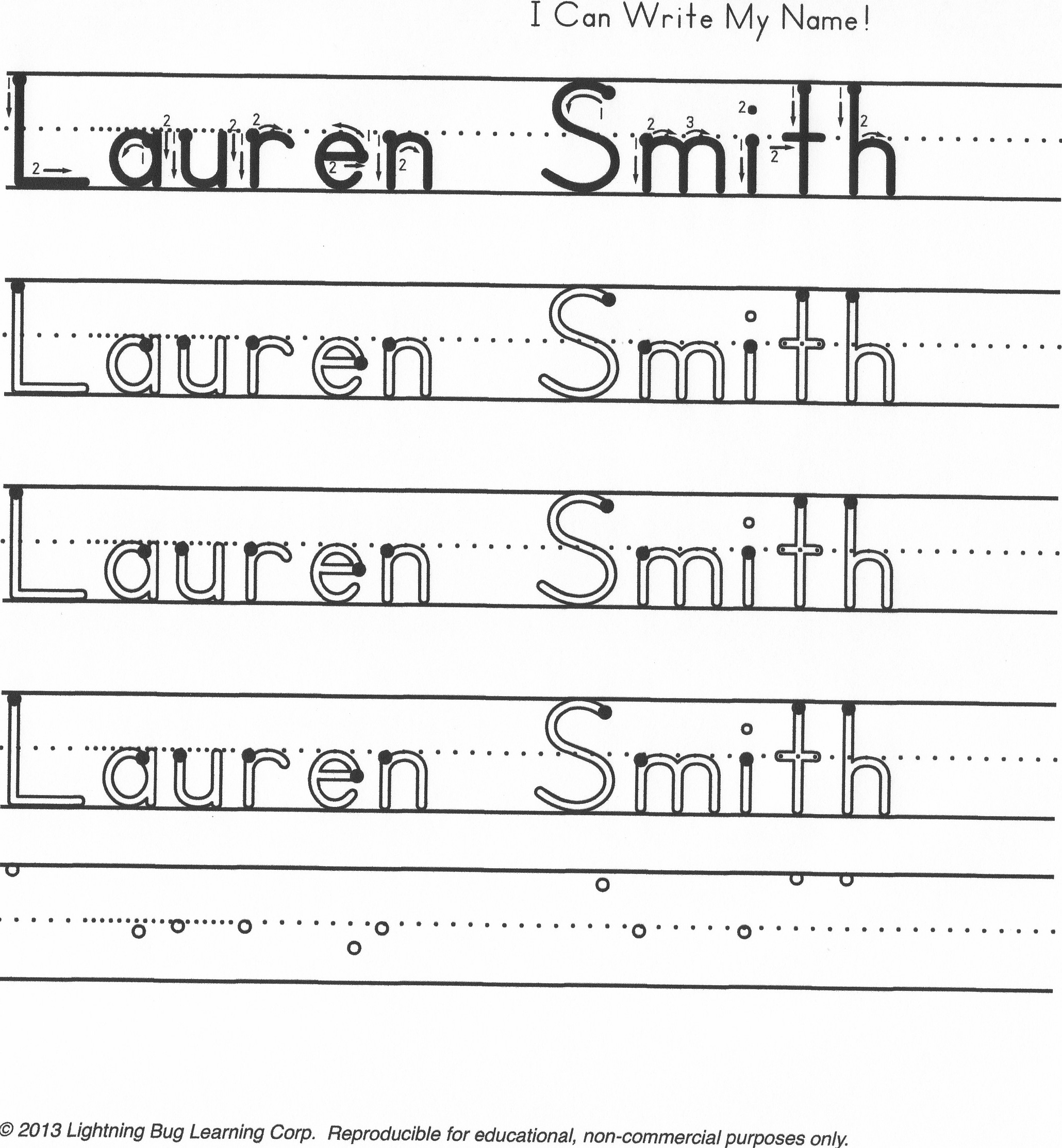 I Can Write My Name! | Lightning Bug Learning inside Name Tracing Learning