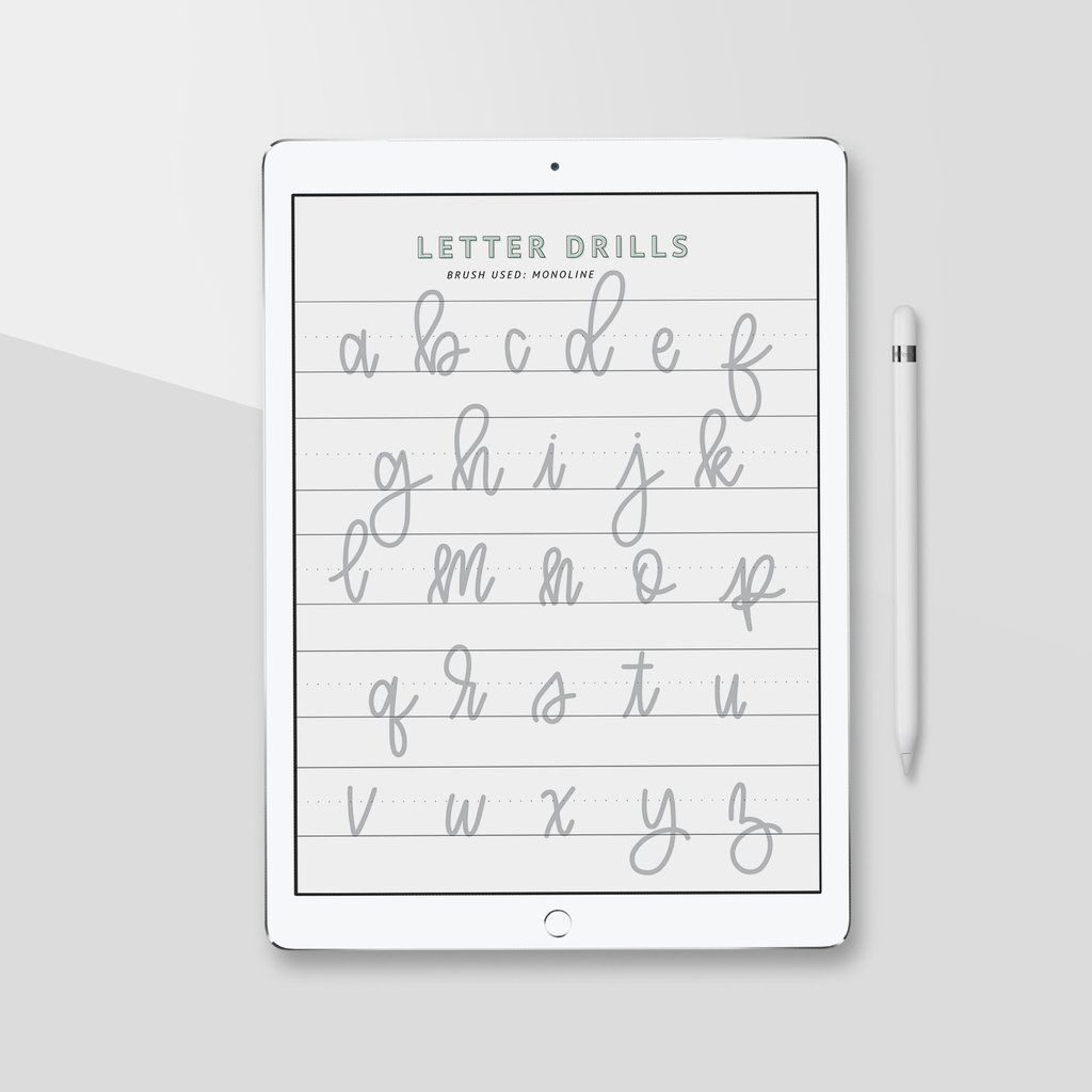 Ipad Lettering Calligraphy Practice Sheets, Procreate App Regarding Alphabet Tracing On Ipad