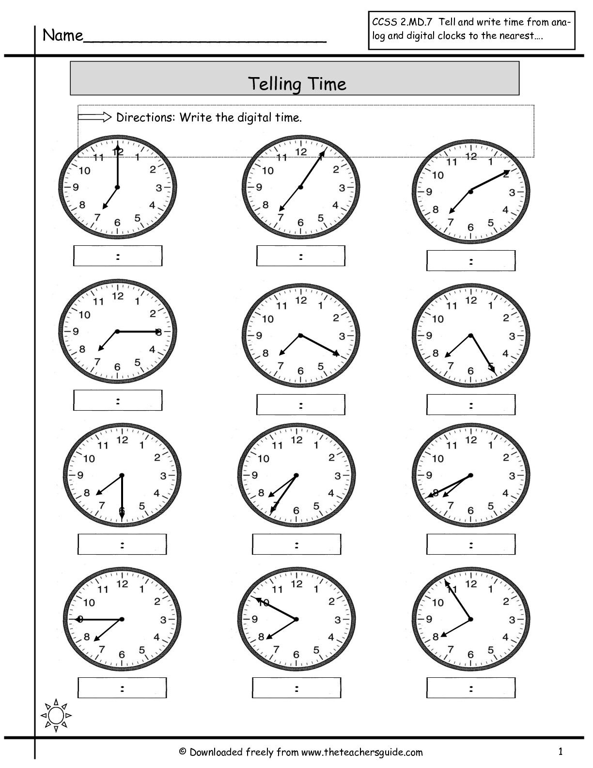 Kids Are Asked To Read The Hands On The Clocks And Write The throughout Alphabet Worksheets Kidslearningstation