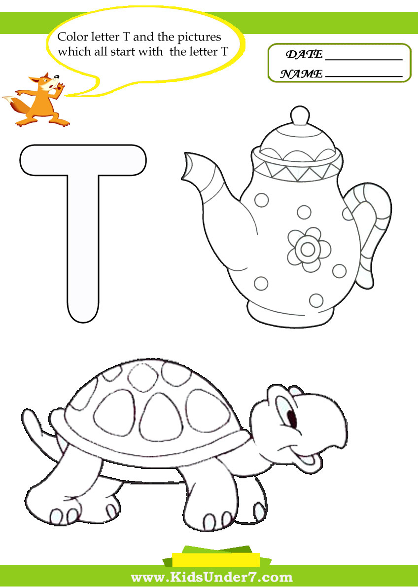 Kids Under 7: Letter T Worksheets And Coloring Pages throughout Letter T Worksheets For Toddlers