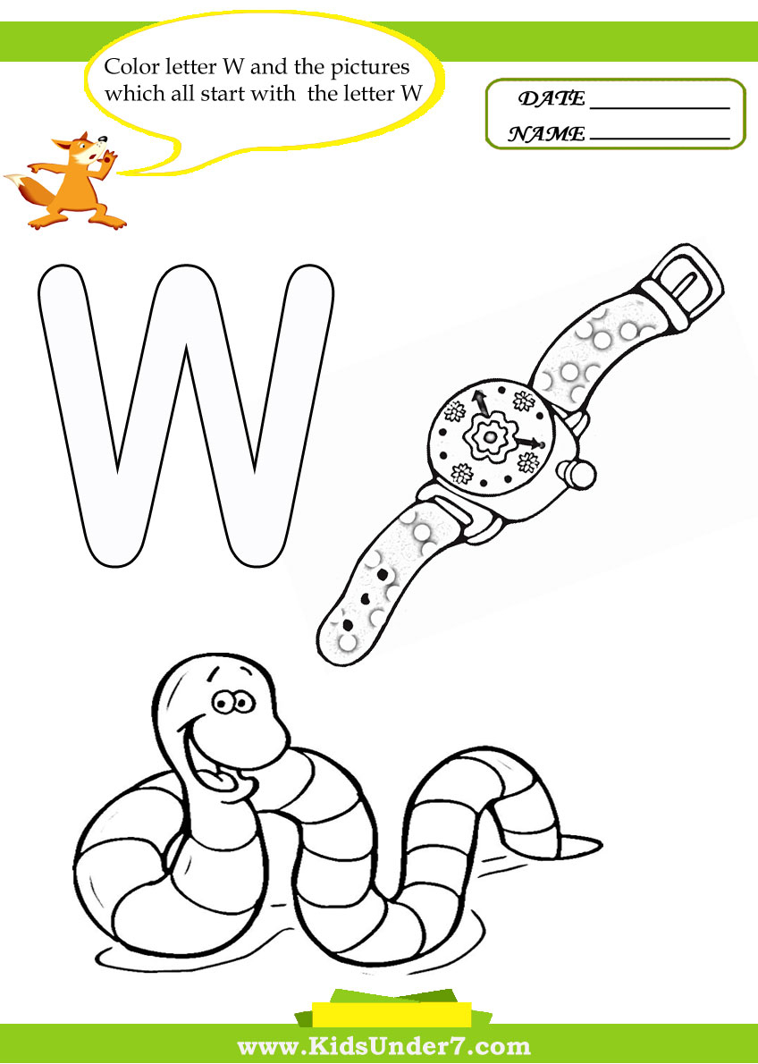 Kids Under 7: Letter W Worksheets And Coloring Pages throughout Letter W Worksheets For Toddlers