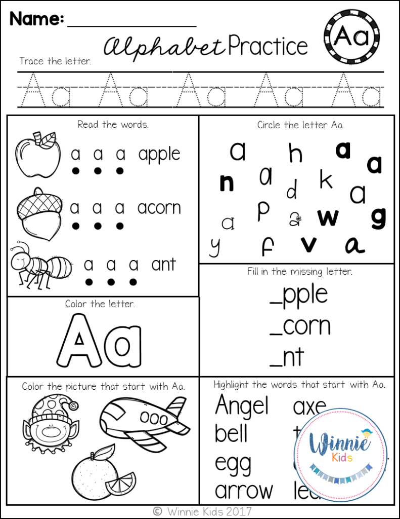 Kindergarten Alphabet Practice | Kindergarten Alphabet Throughout Letter Id Worksheets