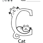 Kindergarten Letter C Coloring Worksheet Printable Pertaining To Letter C Worksheets Coloring