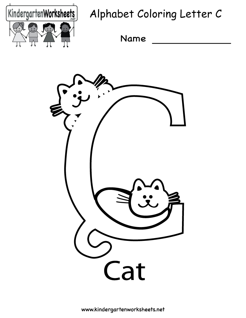 Kindergarten Letter C Coloring Worksheet Printable pertaining to Letter C Worksheets Coloring