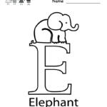 Kindergarten Letter E Coloring Worksheet Printable (With With Letter E Worksheets For Toddlers