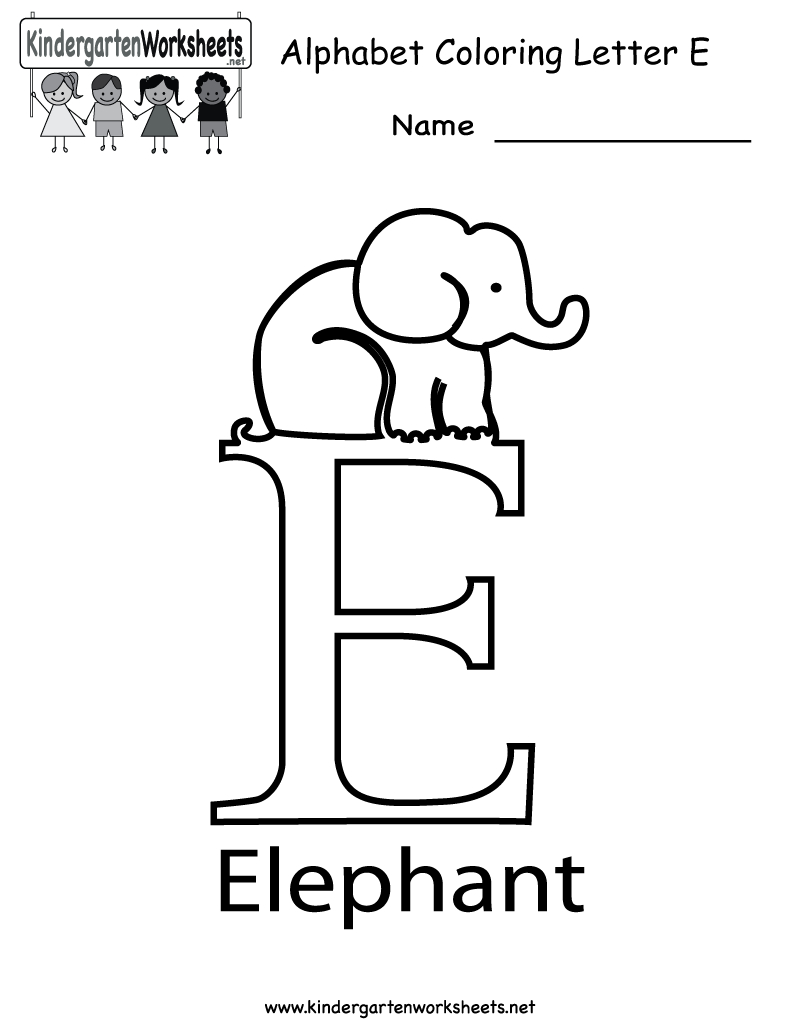 Kindergarten Letter E Coloring Worksheet Printable (With with Letter E Worksheets For Toddlers