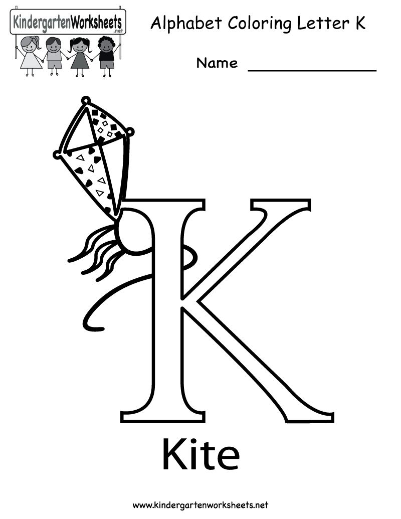 Kindergarten Letter K Coloring Worksheet Printable with Letter K Worksheets For Toddlers