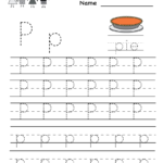 Kindergarten Letter P Writing Practice Worksheet Printable Inside Letter P Tracing Printable
