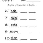Kindergarten Spanish Number Worksheet Printable | Spanish With Alphabet Worksheets In Spanish