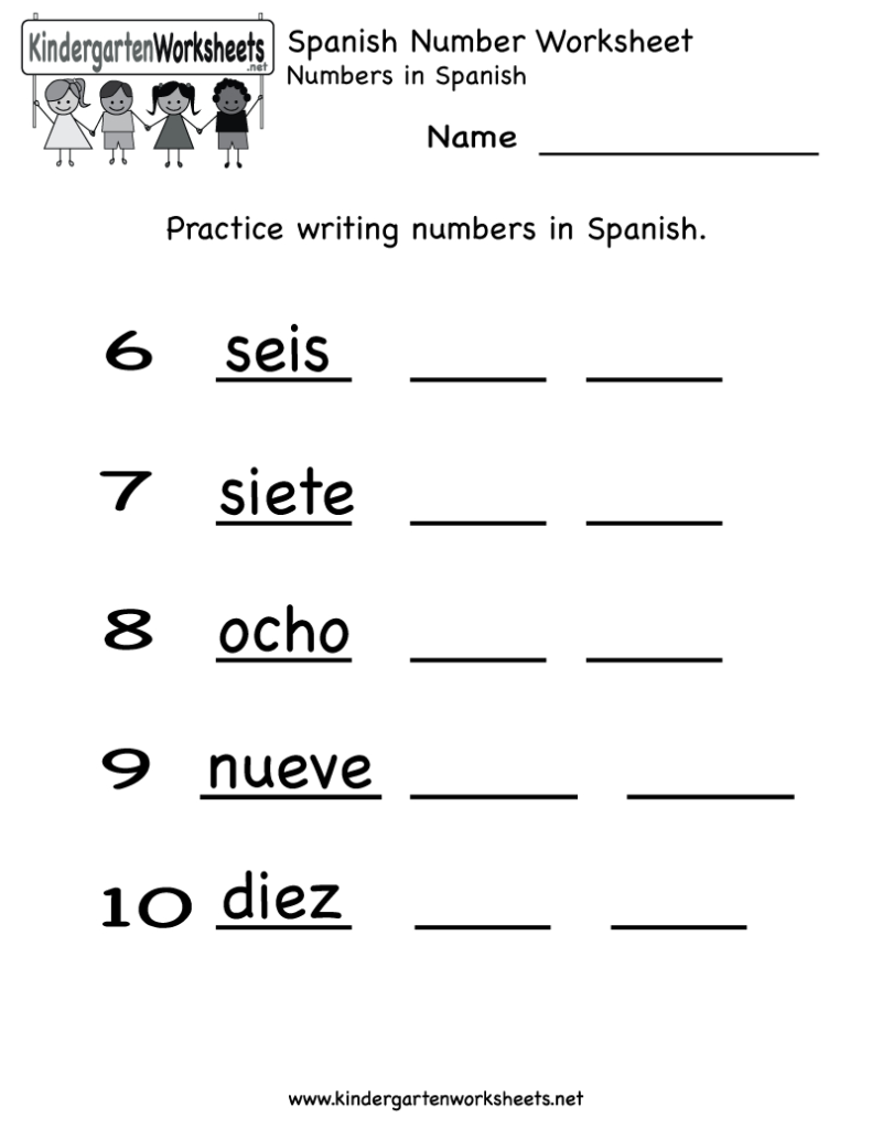 Kindergarten Spanish Number Worksheet Printable | Spanish With Alphabet Worksheets In Spanish
