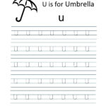 Kindergarten Worksheets: Alphabet Tracing Worksheets   U In U Letter Tracing
