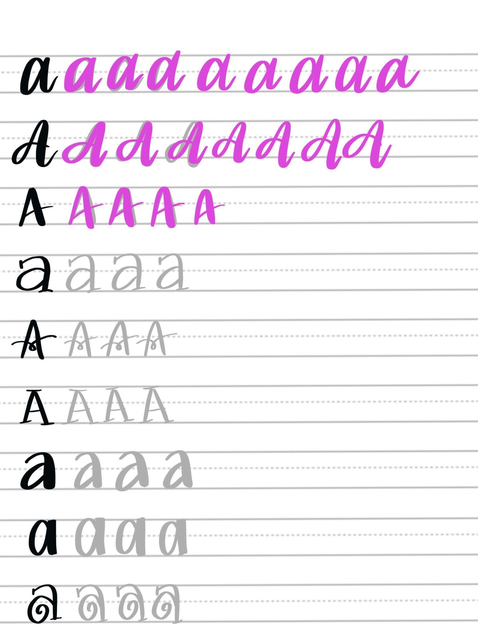 Learn How To Letter With These Free Hand Lettering Worksheets within Alphabet Worksheets Brush Lettering